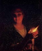 Godfried Schalcken Young Girl with a Candle Sweden oil painting artist